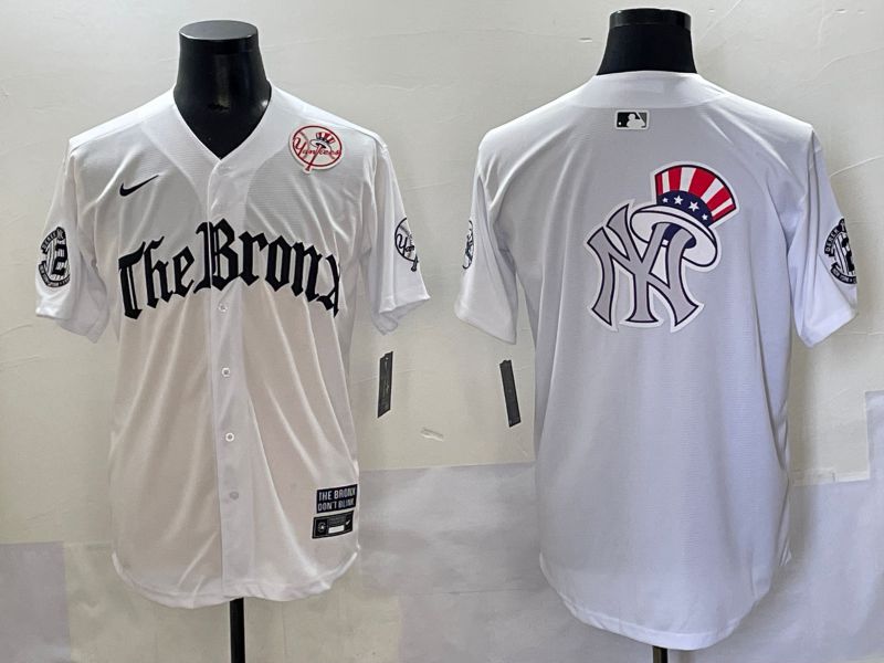 Men 2025 New York Yankees Blank White Five generations Joint Name Nike MLB Jersey style 18->new york yankees->MLB Jersey